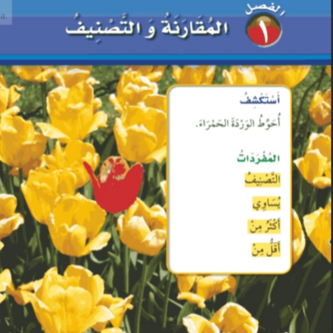 حل المقارنة والتصنيف رياضيات اول ابتدائي الفصل الاول 1448
